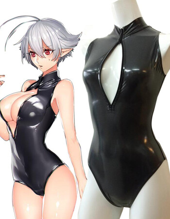 阿坡饵动漫二次元萌妹子开胸泳装死库水黑色款cosplay女装现货 l 均码