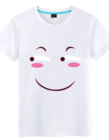 滑稽脸t恤男短袖上衣夏天青少年潮学生网络二次元嘻哈搞笑衣服男 白色