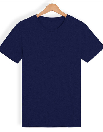 夏季韩版日系男士t恤男短袖圆领修身体恤半袖衣服男装打底衫潮流 (蓝