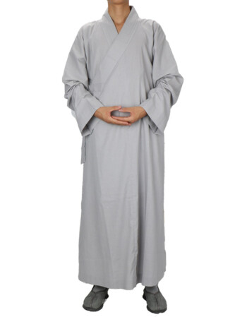僧服僧衣长褂夏季薄款男僧女僧和尚衣棉麻亚麻纯棉短套长衫僧袍 灰色