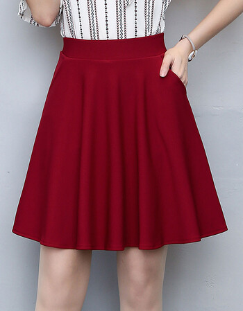 水兵舞服装演出服女广场舞裙子大摆裤裙短裙新款舞蹈裙半身裙 酒红色