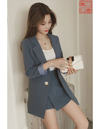 2018春季名媛款韩版休闲小西装女短裙三件套气质秋装韩国时尚套装潮