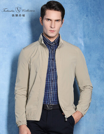 铁狮丹顿 折叠便携式弹力经典男款薄夹克 卡其色 54