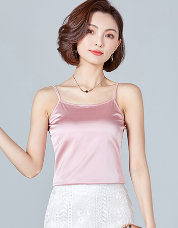 宽肩背心春夏季真丝缎面蕾丝宽松大码女士吊带上衣内搭外穿打底衫