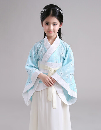 儿童古装唐装女童服装表演服古代裙汉服影楼写真 图片色 110cm