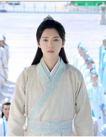 古装仙女服装汉服侠客演出服 陈长生白 花边 s