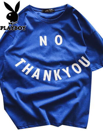 2018新款男士夏季韩版潮流宽松短袖学生百搭圆领打底衫情侣t恤衫 蓝色