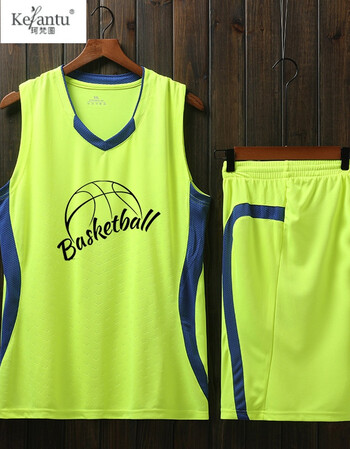 篮球服套装男 夏季大学生定制比赛球服男短袖大码背心 a008绿色17号