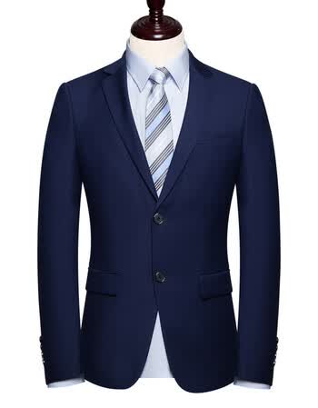 新品西装男套装职业正装青年上班西服结婚礼服商务修身外套 藏蓝色