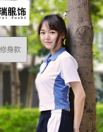 深圳校服 中学生男女生校服长裤夏装运动服短袖短裤 女短袖修身 145cm