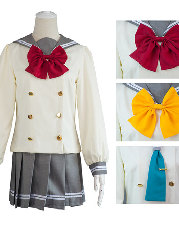 aqours 水团秋季jk校服cos制服 现货 上衣 短裙 红色领结,现货 xl