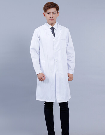 白大褂长袖薄款夏季女男学生护士药店短袖化学实验服工作服医生服lj