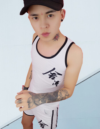 新品快手红人同款背心男夏季三分裤短裤精神小伙社会人一套装潮两件装