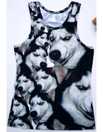 夏季新款创意美女3d印花背心男搞怪立体动物图案猴子猩猩旅游背心