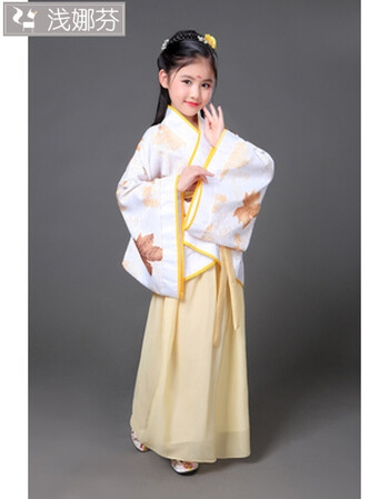 儿童古装仙女服汉服女童古代衣服公主中大童古筝演出汉服童装小孩