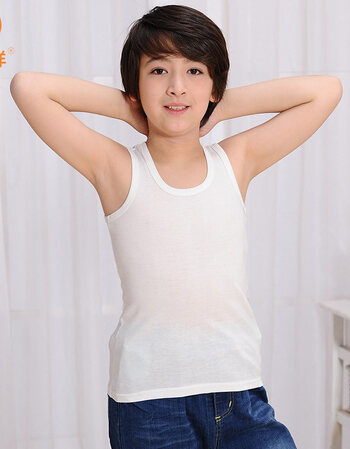 恒源祥儿童纯棉背心夏男中大童背心运动透气薄款打底圆领背心黑色抖音