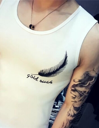 无袖背心男士韩版修身潮流运动健身坎肩t恤青年休闲男生帅气马甲 白色