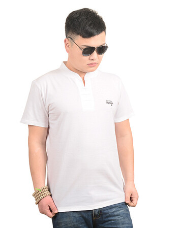 码男宽松短袖t恤胖人肥佬胖子特大号男装半短袖t恤衫 扣10号短袖白色