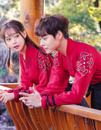 流妍汉服情侣cp装古风改良男女款交领襦裙学生班服日常中国风cos夏季