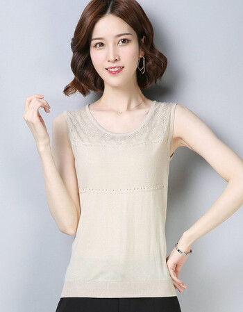 背心小吊带无袖t恤女短款打底冰丝短袖内搭外穿夏季韩版百搭上衣 杏色