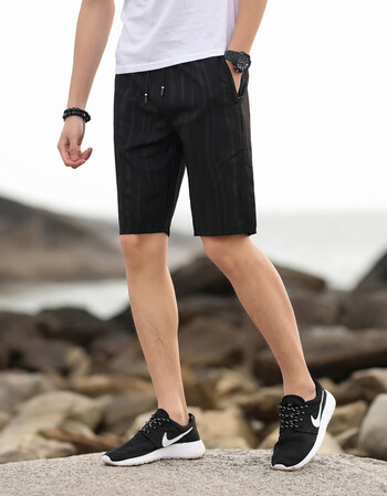 男士短裤休闲2018春男装运动休闲裤男式短裤中裤韩版修身 黑色 m