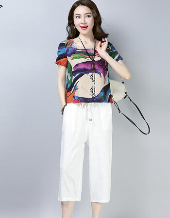 花衣 白裤 2xl(建议125~140斤)