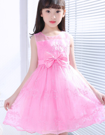 童装裙女童连衣裙子儿童吊带裙小女孩蓬蓬纱纱裙夏装2018 粉色无袖