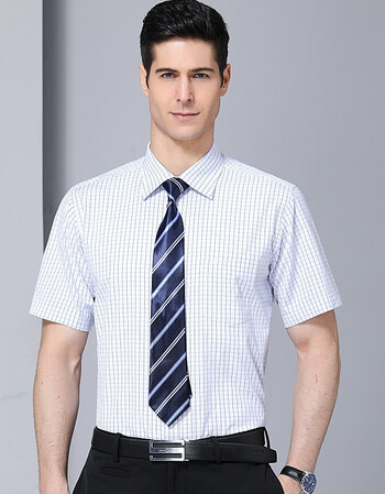 2018夏季男装短袖衬衫商务正装男式工作休闲绅士纯色薄款大码衬衫