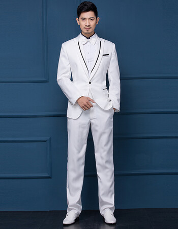 新款男士修身西服套装新郎结婚礼服伴郎歌手司仪主持人舞台演出服