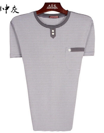 中老年人男装夏装60-70-80岁农民翻领短袖t恤夏装 爸爸爷爷汗衫薄ff 2