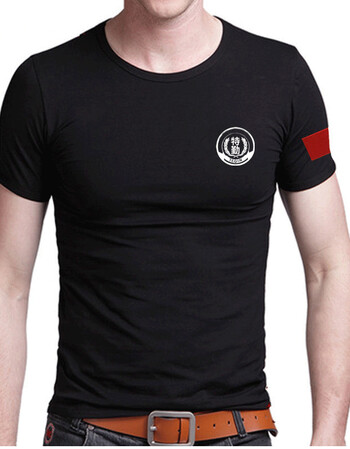 半袖战术体能春夏男短袖特勤t恤黑色 黑色短袖:保安款 xxxl