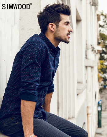 simwood简木男装设计师潮牌新款男士修身长袖衬衫潮男欧美休闲简约