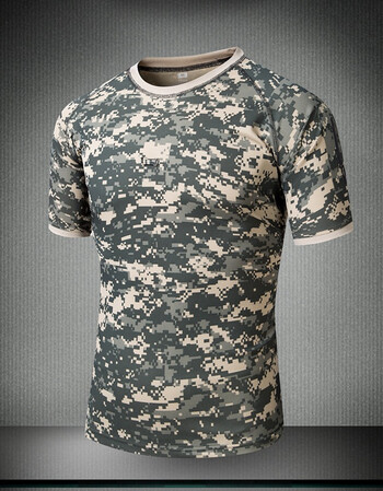 战地户外军迷特种兵战术t恤男军装迷彩短袖 仿生迷彩体能训练服打底衫