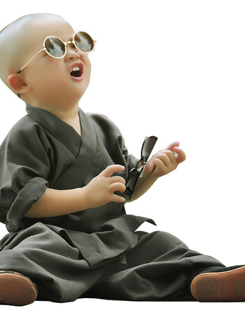 小和尚服装儿童僧袍夏季棉麻复古薄款套装宝宝小和尚服武僧演出服y