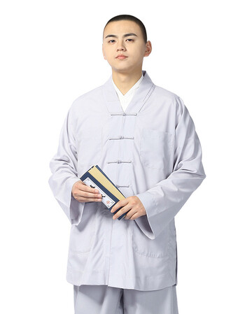 夏季僧服tr棉布短褂套装小褂四色和尚服僧装僧衣小褂 白灰色 25