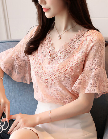 女装 雪纺衫 怡品堂 夏装女 新品2018夏季新款韩版圆领雪纺衫女修身