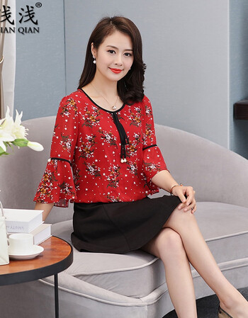 夏装夏季妈妈女装夏装连衣裙中年女短袖碎花裙子四十岁女人夏季雪纺