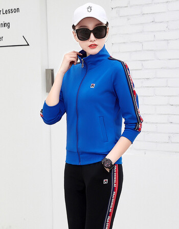 休闲运动套装女春秋2018韩版女式立领运动服大码长袖卫衣学生装潮耐尅