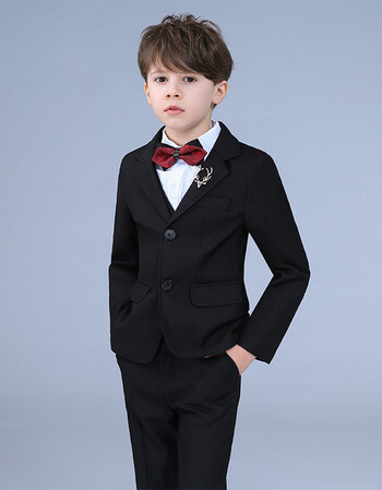 儿童西服男钢琴演出服小西装夏季韩版花童礼服男童婚礼主持人套装