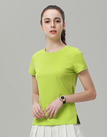 工作服t恤短袖工衣印logo定做纯棉班服广告衣服diy印字 荧光绿【女】