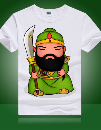 中国风男士短袖t恤圆领q版关羽关公印花半袖体恤夏季衣服男女动漫 4