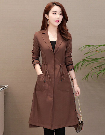 梵藜风衣女中长款韩版春季2018新款薄款百搭复古端庄大气港风秋款外套