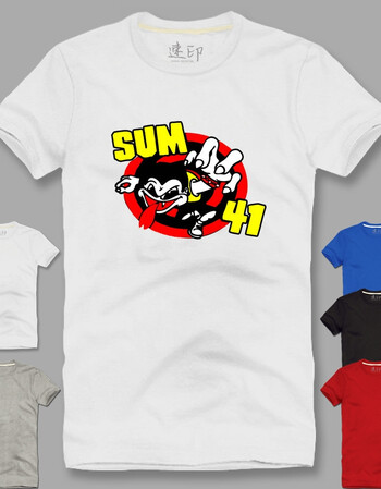男装女装加大码纯棉圆领短袖t恤摇滚sum 41魔数41乐队1 白色 l