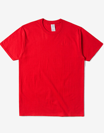 2018春夏装男士圆领色t恤百搭潮半袖棉短袖黑色欧美t桖衣服 红色 xl