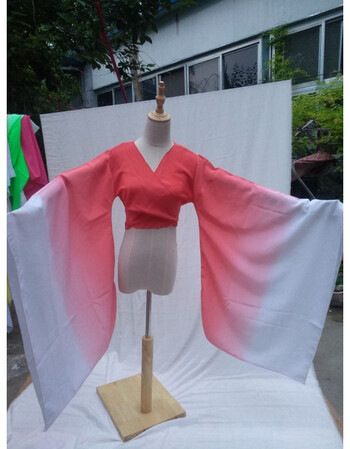 博袖广袖大袖练习服汉唐古典舞袖技舞蹈水袖古装汉服量大 红色袖口白