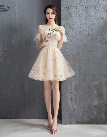 伴娘礼服女2018新款姐妹短裙宴会小礼服礼女生聚会派对连衣裙 a款圆领