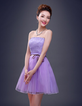 新款春秋季甜美姐妹团伴娘裙小礼服 公司年会时尚短款礼服 新紫色d xl