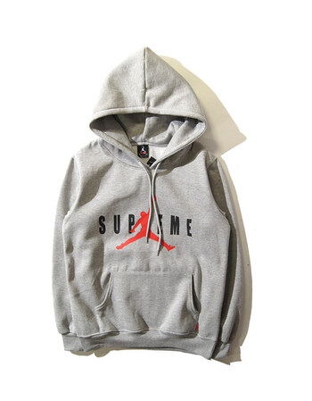 supreme卫衣女卫衣男女同款supreme联名情侣卫衣superme 灰色 l