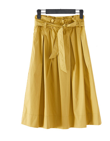 芙逸洛2018夏季新款韩版花苞腰头高腰气质a字裙半身裙中长款女裙子