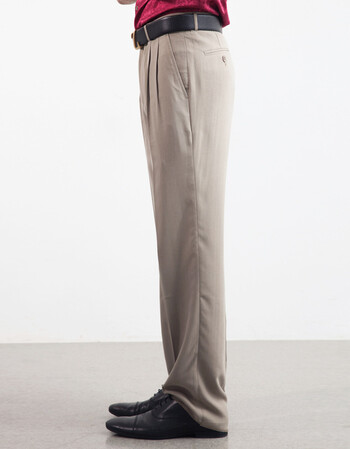 中老年桑蚕丝男裤重磅真丝男裤子夏季爸爸装薄款男士西裤休闲长裤